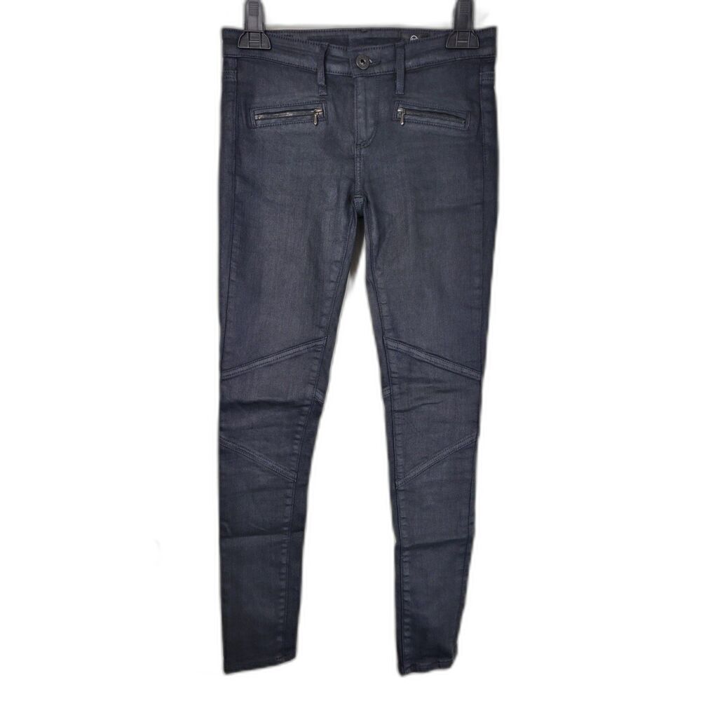 AG Adriano Goldschmeid Black Moto Zipper Leg Skinny Jeans